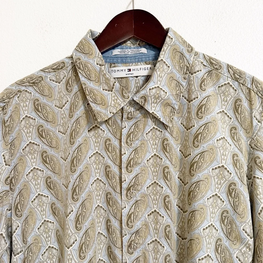 Tommy Hilfiger Paisley Snap Button Up Blouse - Picture 3 of 8